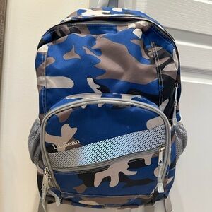 L.L. Bean Blue And Gray camo backpack school bag for travel